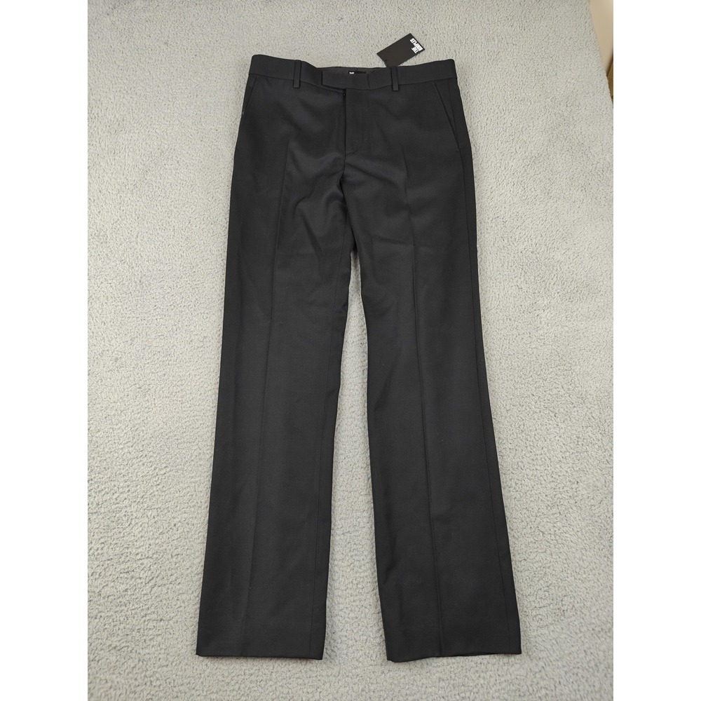 The Kooples Pants Mens 50 34x32 Black Wool Fit Dress Flat Front Trousers New